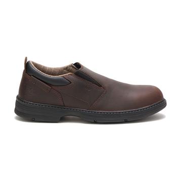 Men's Caterpillar Conclude Steel Toe Walking Shoes Coffee | CAT360-MY
