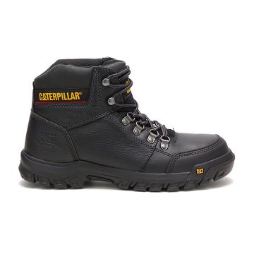Men's Caterpillar Outline Steel Toe Work Boots Black | CAT219-MY