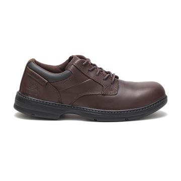 Men's Caterpillar Oversee Steel Toe Work Shoes Coffee | CAT386-MY