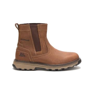 Men's Caterpillar Pelton Work Boots Brown | CAT098-MY