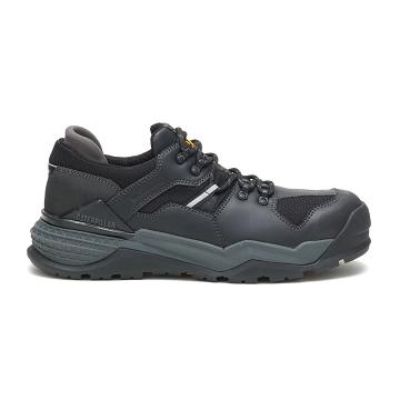 Men's Caterpillar Provoke Lo Waterproof Alloy Toe Work Shoes Black | CAT407-MY