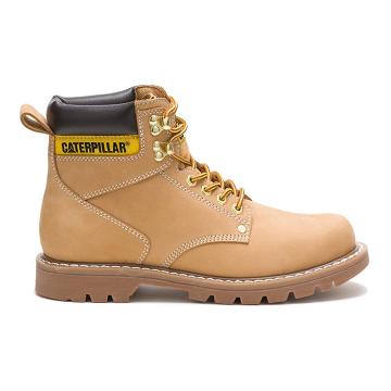 Men's Caterpillar Second Shift Safety Boots Brown | CAT024-MY