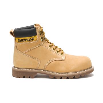 Men's Caterpillar Second Shift Steel Toe Safety Boots Brown | CAT065-MY