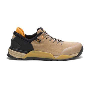Men's Caterpillar Sprint Suede Alloy Toe Work Shoes Brown | CAT399-MY