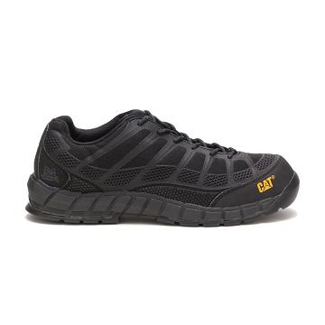Men's Caterpillar Streamline Composite Toe Walking Shoes Black | CAT355-MY