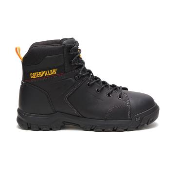 Men's Caterpillar Wellspring Waterproof Metatarsal Guard Steel Toe Waterproof Boots Black | CAT144-M