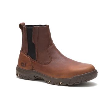 Women's Caterpillar Abbey Steel Toe Work Boots Coffee | CAT445-MY