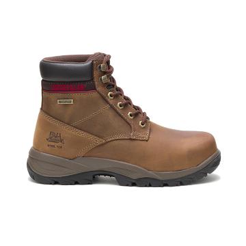 Women's Caterpillar Dryverse 6" Waterproof Steel Toe Waterproof Boots Coffee | CAT451-MY