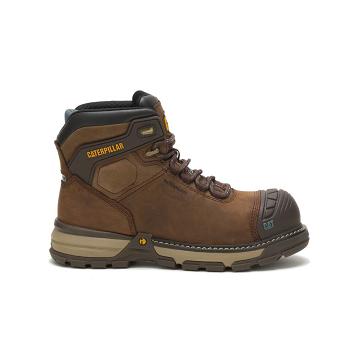 Women's Caterpillar Excavator Superlite Waterproof Thinsulate™ Carbon Composite Toe Work Boots Coffe