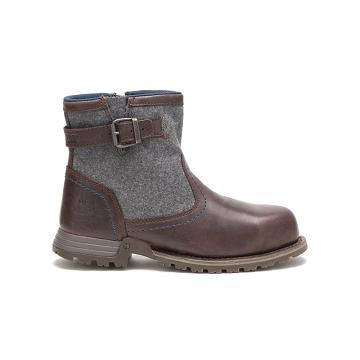 Women's Caterpillar Jace Steel Toe Work Boots Burgundy | CAT444-MY
